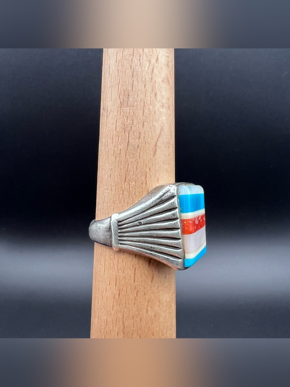 Native American Inlay Ring - Picture 3 of 7